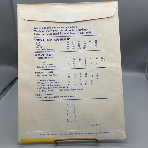 UNCUT Vintage Sewing PATTERN Stretch and Sew 1325 by Ann Person, Ladies 1974 Sun - Picture 2 of 2